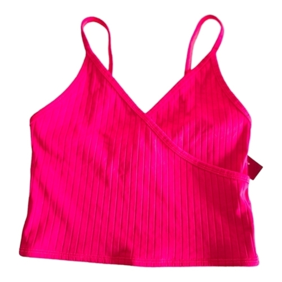 Carbon38 Women's Vertical Ribbed Wrap Tank Red XS New With Tag Athleisure - Picture 3 of 8
